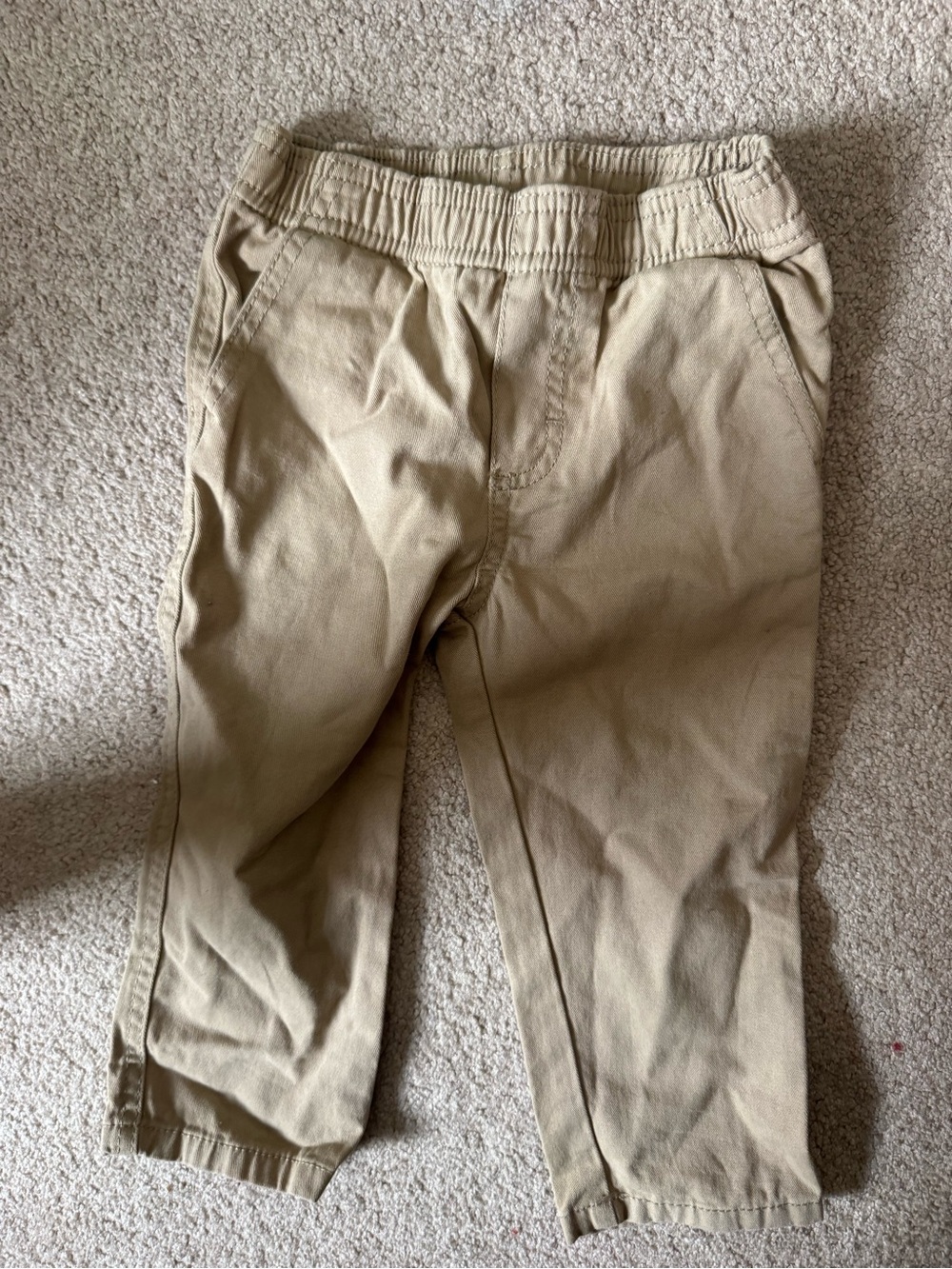 Calvin Klein Jeans Kids Elastic Waist Khaki Trousers - Beige